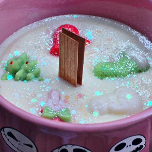 Holiday Candle ✦ Apple Cinnamon ✦ Soy Wax in Oversized Jack Skellington Mug NWT - Picture 4 of 6